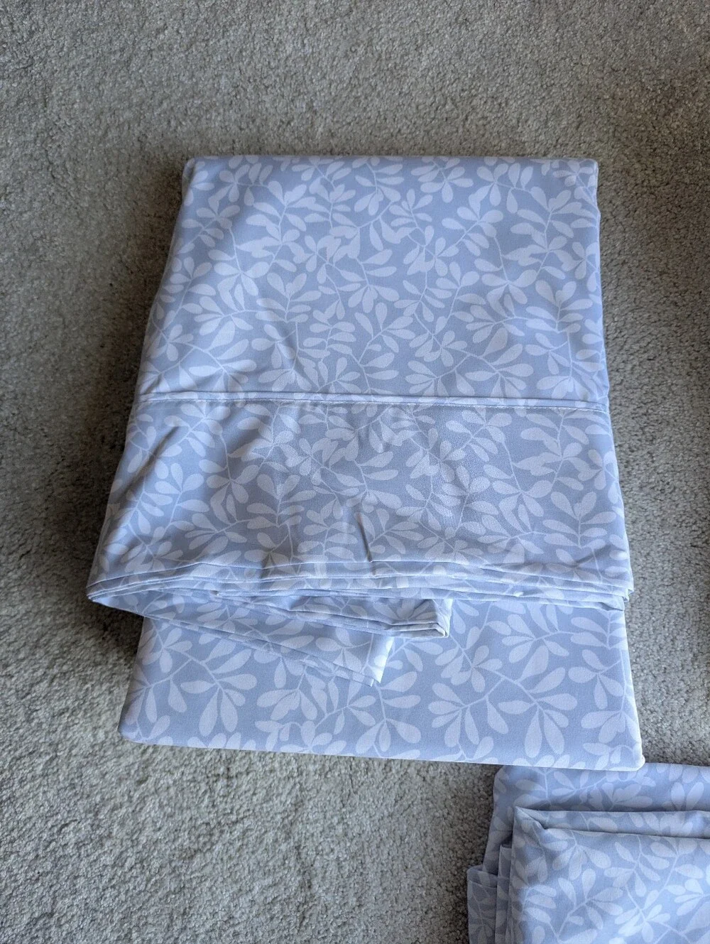 6 Piece King Size  Light Blue Floral  Bedding Set